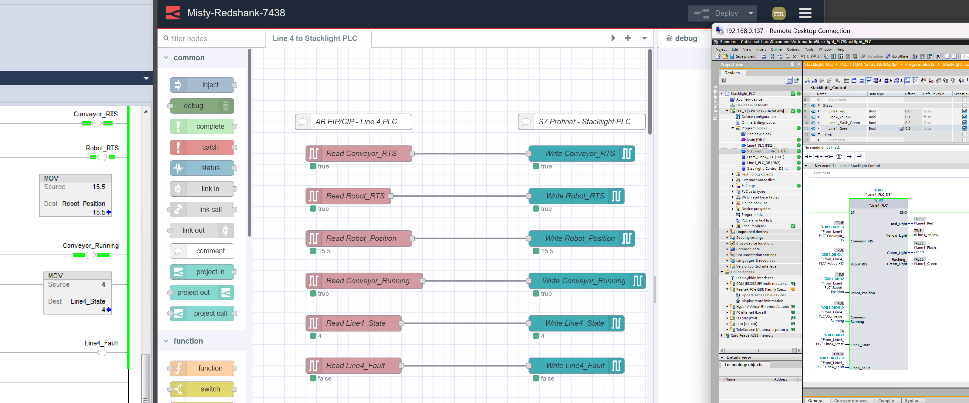 Screenshot of the complete flow with live Data "Screenshot of the complete flow with live Data"